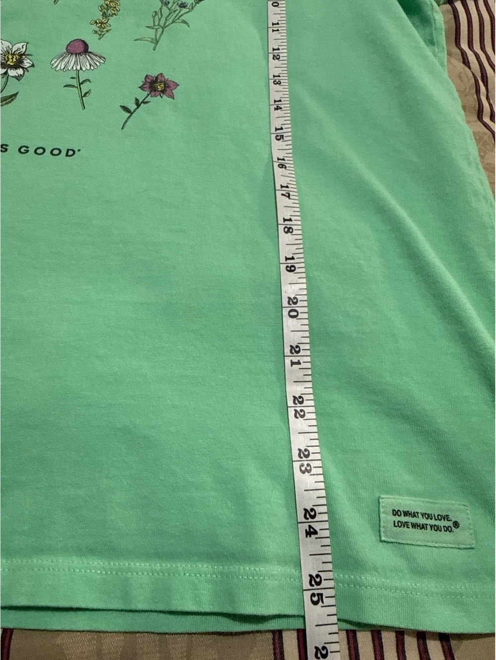 Life is Good XL Mint Green Floral Graphic T-Shirt - Picture 7 of 8